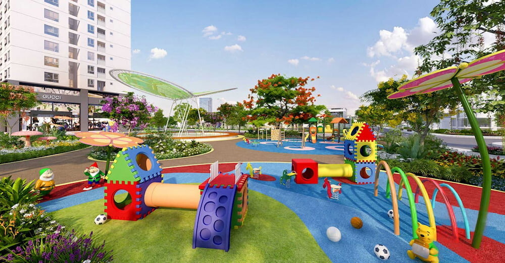 Sân chơi trẻ em ngoài trời rực rỡ sắc màu tại Vinhomes Grand Park Quận 9