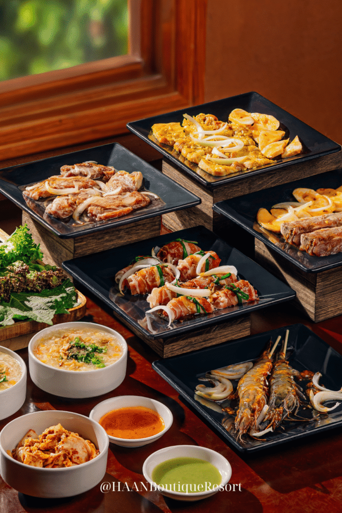 Set BBQ cho bữa tối tại resort