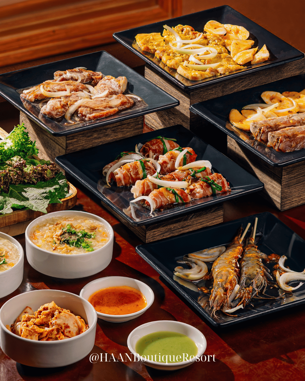 Set BBQ cho bữa tối tại resort